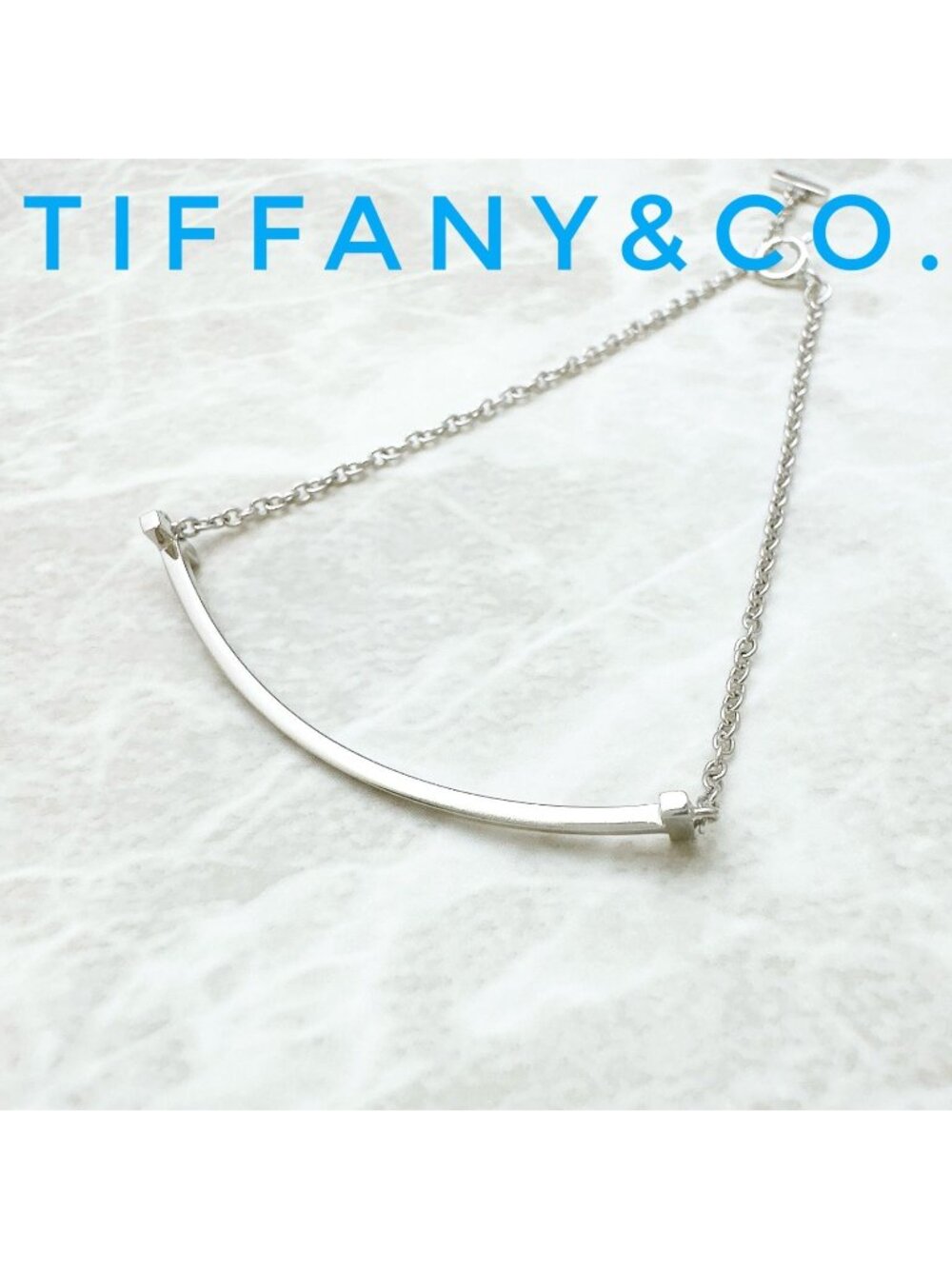 Tiffany & Co T Smile White Gold Bracelet 16